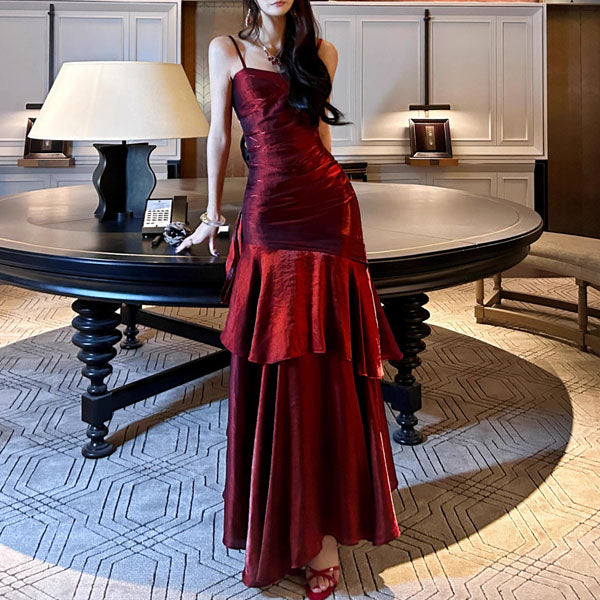 Radiant in Rouge — The Gown That Owns the Room.