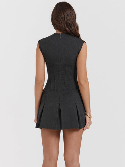 Nicola Pleated Mini Dress
