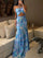 Azure Bloom Cutout Gown