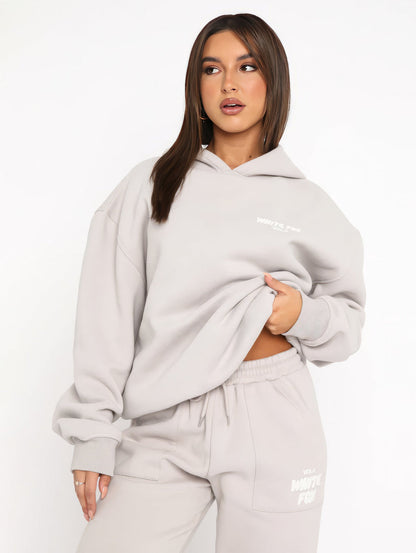 "VIRAL" White Fox Sweat Set