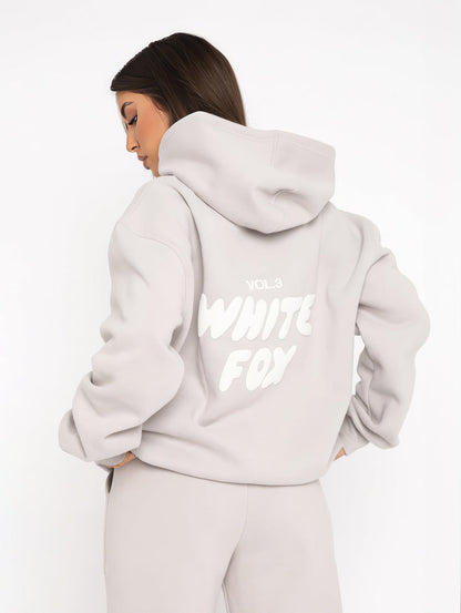 "VIRAL" White Fox Sweat Set