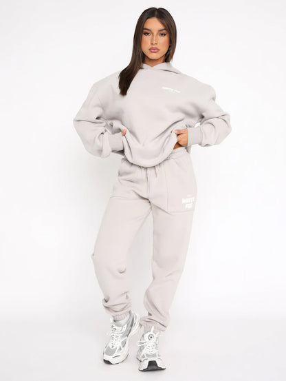 "VIRAL" White Fox Sweat Set