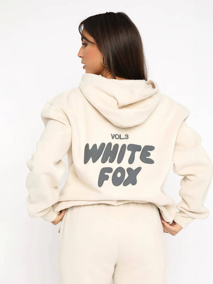 "VIRAL" White Fox Sweat Set